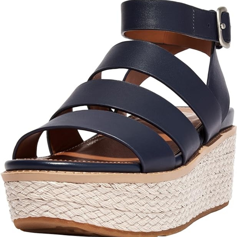 Fitflop Women's Eloise Back-Strap Espadrille Wedges size 8 NEW